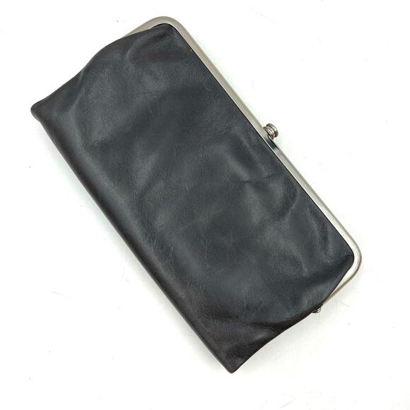 Hobo International Lauren Wallet Gray Leather Clutch - Picture 1 of 8